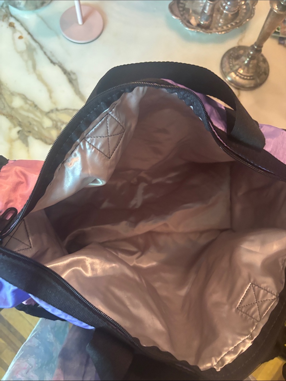 LeSportsac Purple and Pink Snoopy Travel Bag - Picture 8 of 10